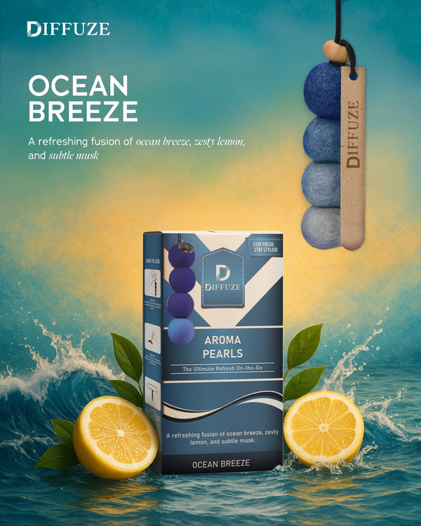 Aroma Pearls (Ocean Breeze) – Luxury Car Air Freshener with Essential Oils