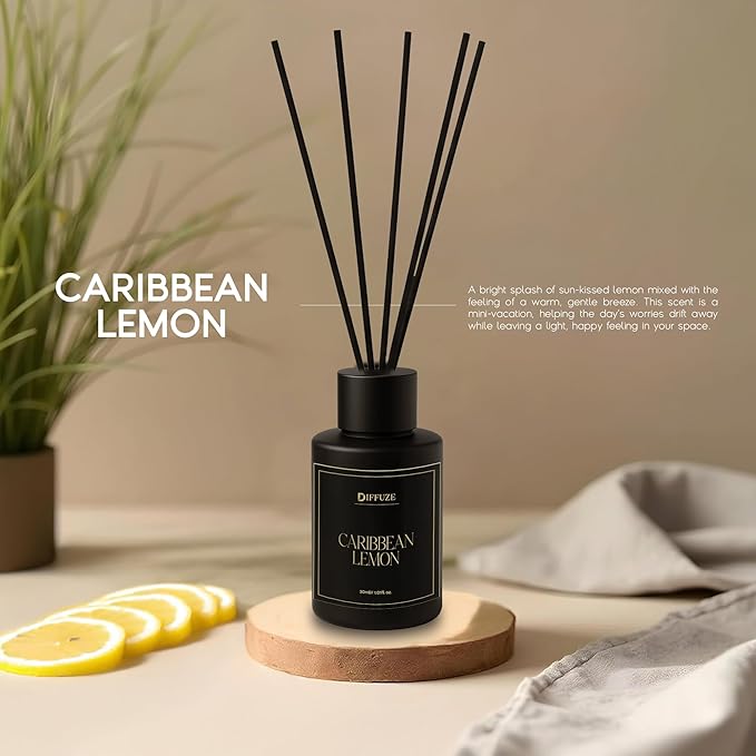 Fresh & Citrus Trio Reed Diffuser (Lemongrass, Caribbean Lemon & Rosem ...