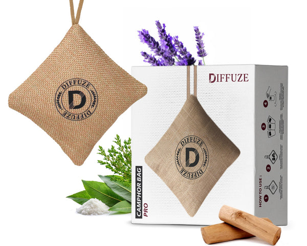 White Camphor Air Purifier Set (4-in-1) – Natural Freshener for Car, Wardrobe, Drawers, Kitchen & Travel Bags